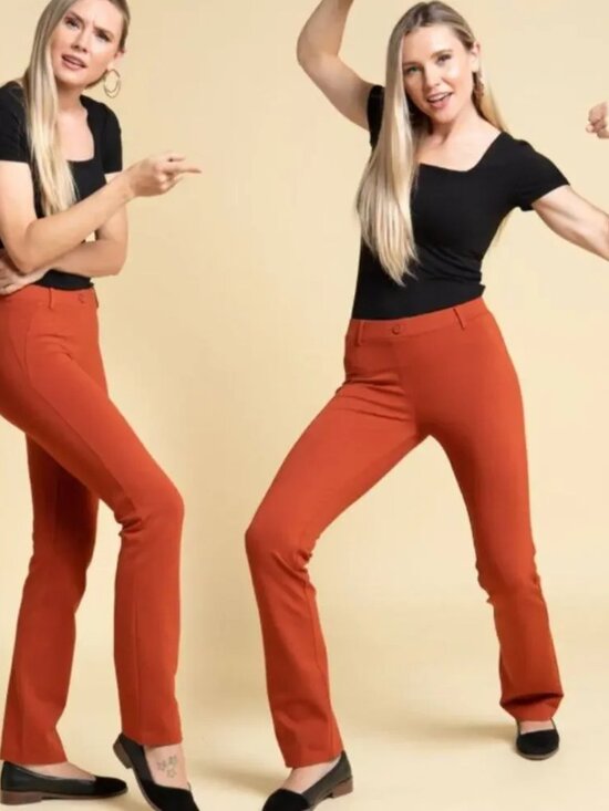 Betabrand Pants - New Betabrand Pumpkin Pie Straight Classic Dress Pant Yoga Pants Medium